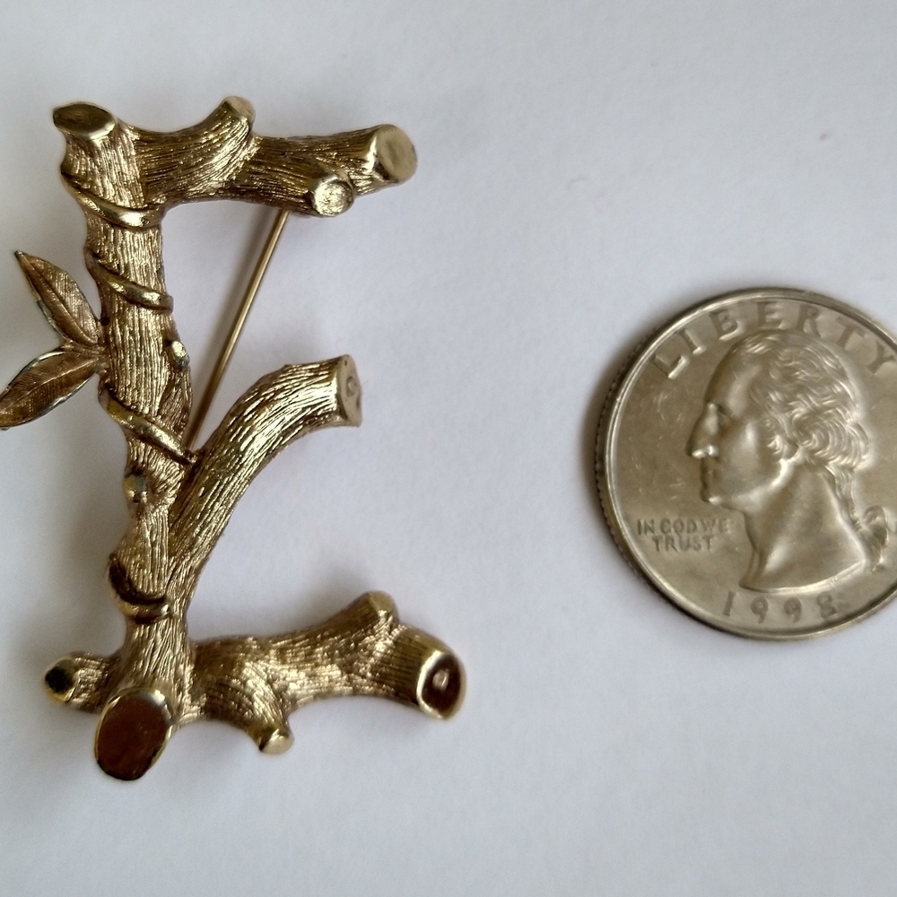 Gold Branch Brooch - Picture 3 of 3